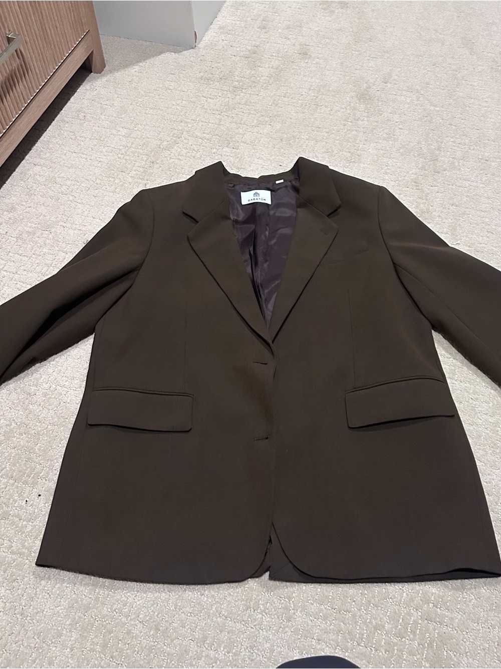 Babaton Dark Olive Single-Button Blazer